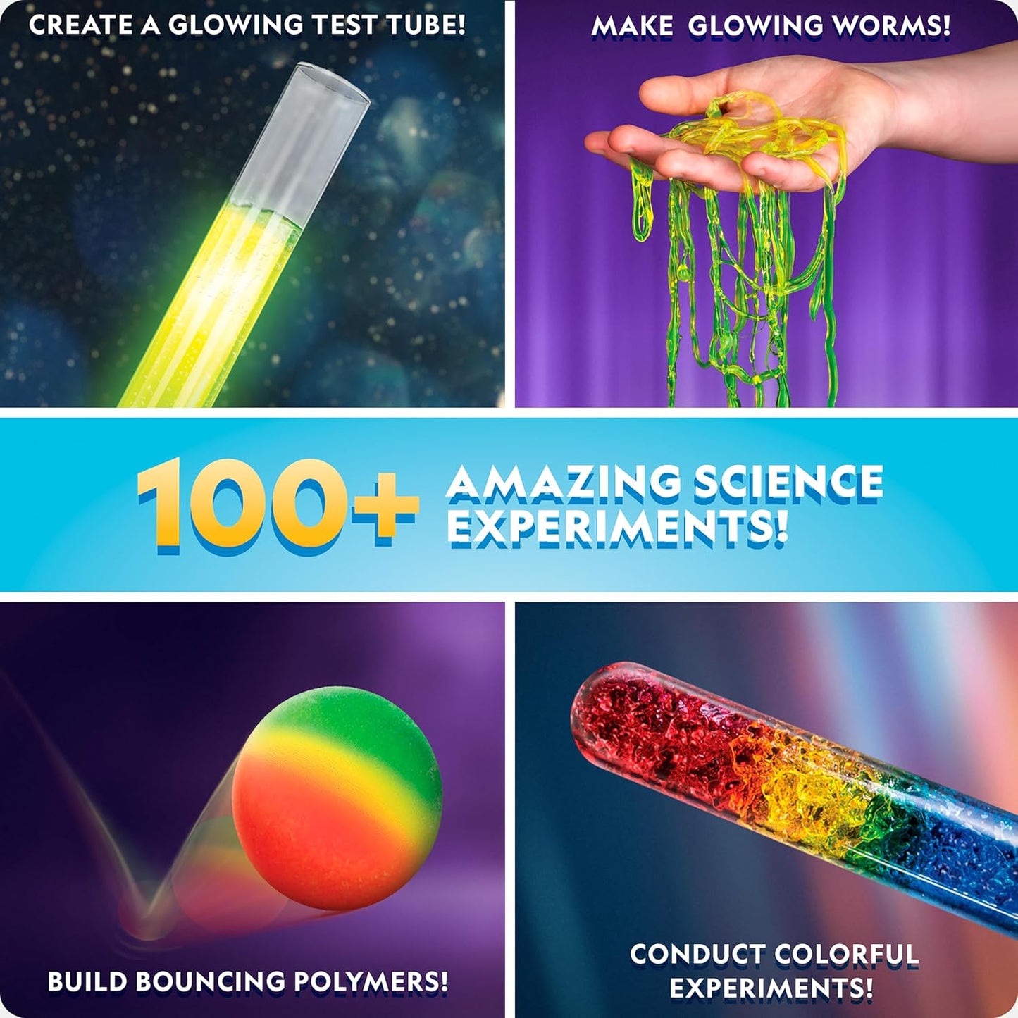 National Geographic Amazing Chemistry Set - Chemistry Kit with 100+ Science Experiments Including Crystal Growing and Reactions, Science Kit for Kids, STEM Gift for Boys and Girls (Amazon Exclusive)