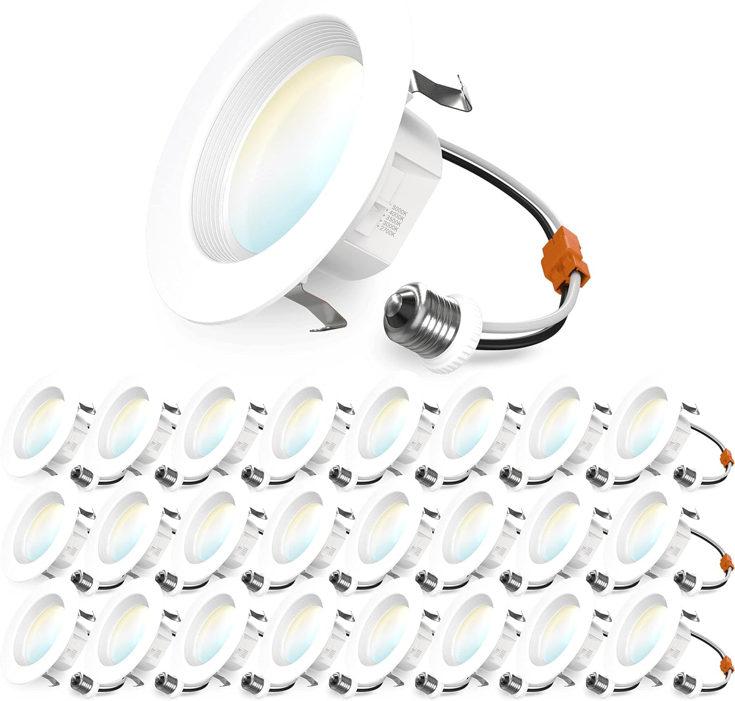 Sunco 24 Pack 4 Inch LED Recessed Lights, Retrofit Can Lighting, 660 LM, 11W (40W Equivalent), Selectable CCT 2700K/3000K/3500K/4000K/5000K, Dimmable, Baffle Trim, Replacement Conversion Kit UL