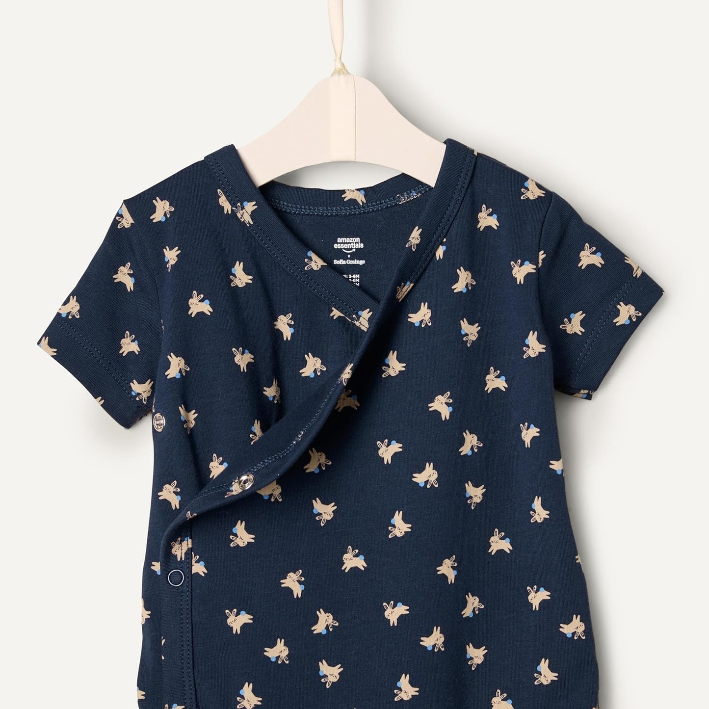 Amazon Essentials x Sofia Grainge Unisex Babies' Side Snap Short Sleeve Bodysuit