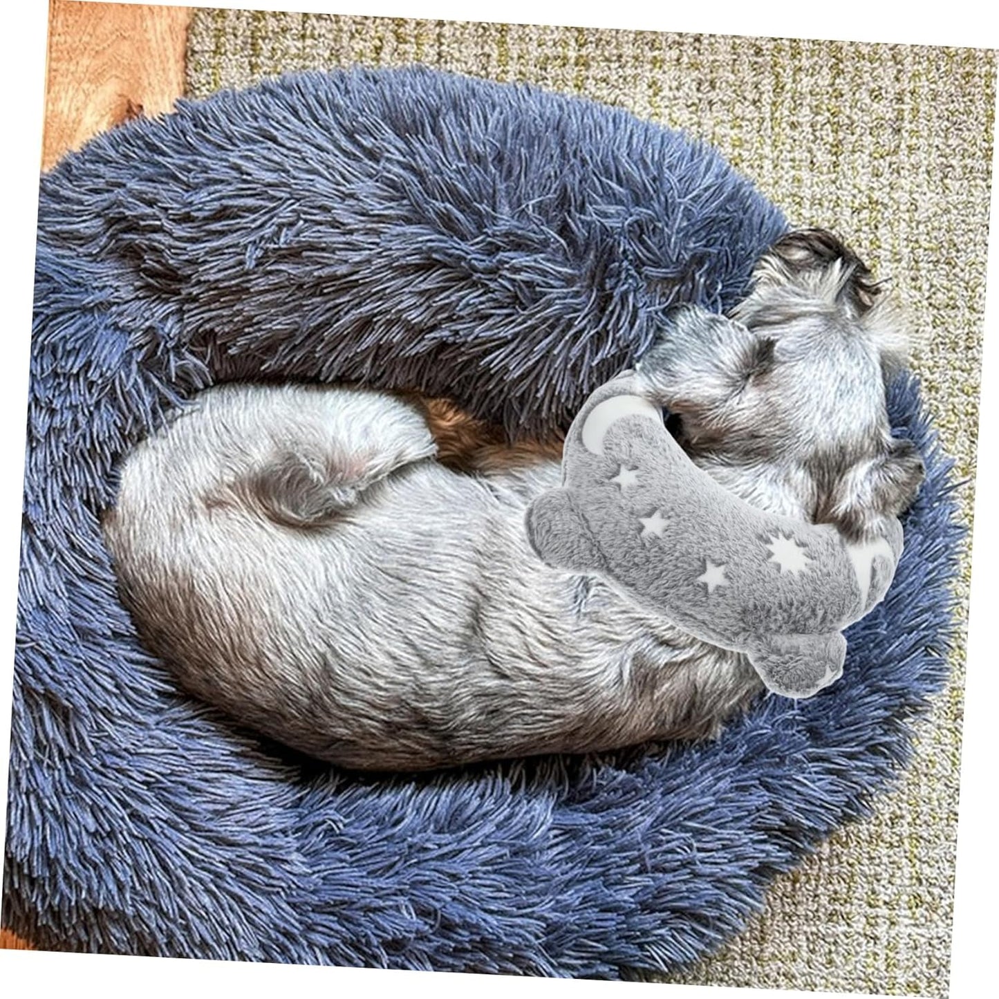BESTonZON Calming U-Shaped Neck Pillow for Pets Soft Half-Moon Cushion for Dogs and Cats Removable Washable Cover Sleep Comfort and Interactive Dark Design