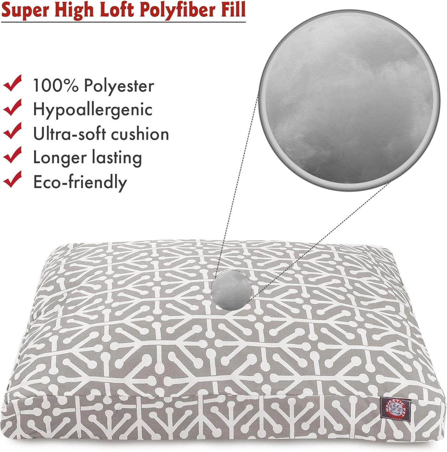 Gray Aruba Large Rectangle Indoor Outdoor Pet Dog Bed With Removable Washable Cover By Majestic Pet Products