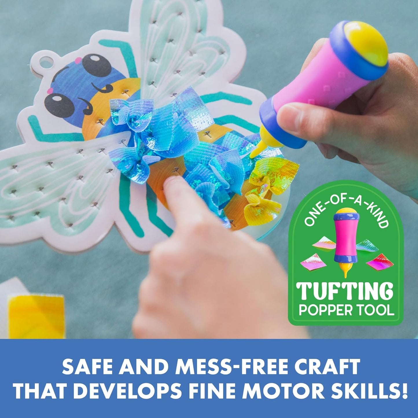 Educational Insights Tufting Kit - Arts and Crafts for Kids Ages 4-8, Poke in Art Kits for Girls and Boys, DIY Toddler Craft Sets, Poke-in Fabric Supplies, Mess-Free Kids Activity Kit Ideas