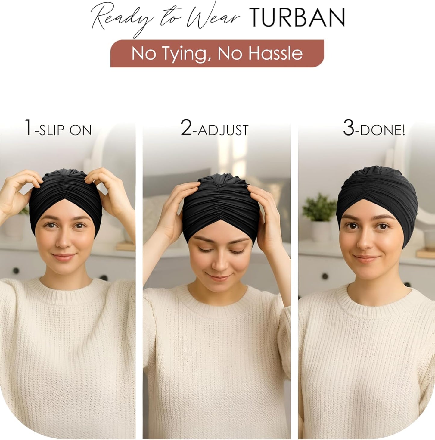 CAPLORD Chemo Cap, Soft Hat for Hair Loss, Headwear for Chemo Patients, Turban Beanie for Cancer Alopecia, Head Cover, Hijab