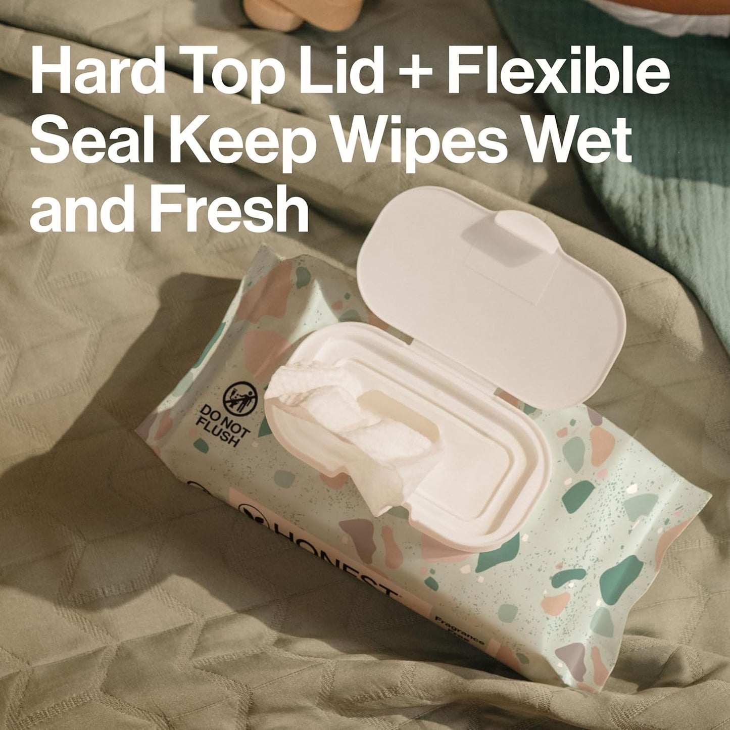 The Honest Company Baby Wipes for Sensitive Skin, Hypoallergenic, Fragrance-Free, Multi-Use, Geo Mood Design, 576 Count (6 Packs of 96)