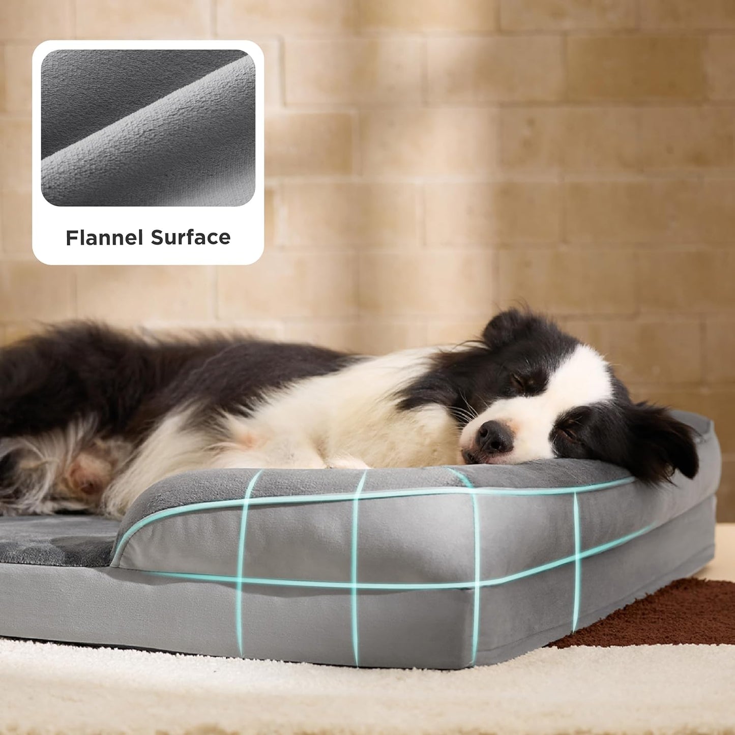 Bedsure XL Orthopedic Dog Bed for Extra Large Dogs - Washable XLarge Dog Cat Bed Waterproof, Comfort Dogs Couch Sofa with Washable Removable Cover, Pet Bed with Nonskid Bottom, Grey, 42"