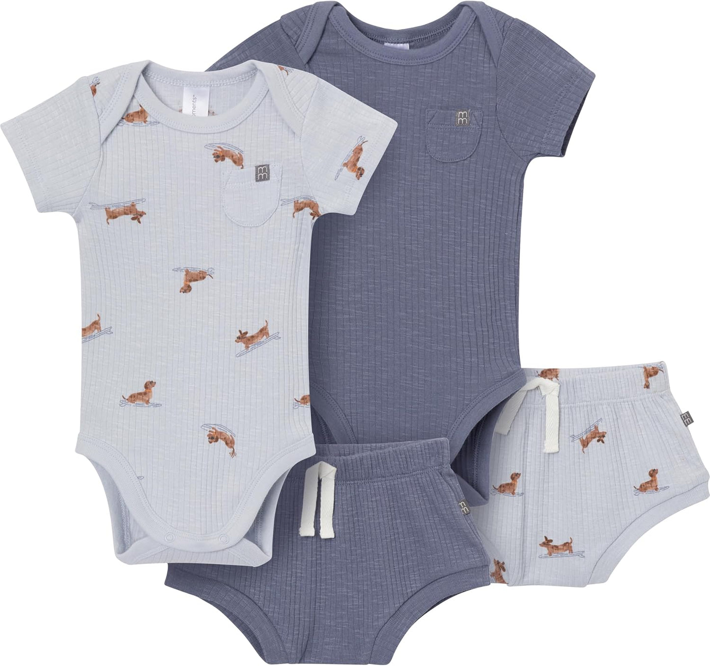 Modern Moments by Gerber Baby 4-pack Short-sleeve Bodysuits & Shortie Set