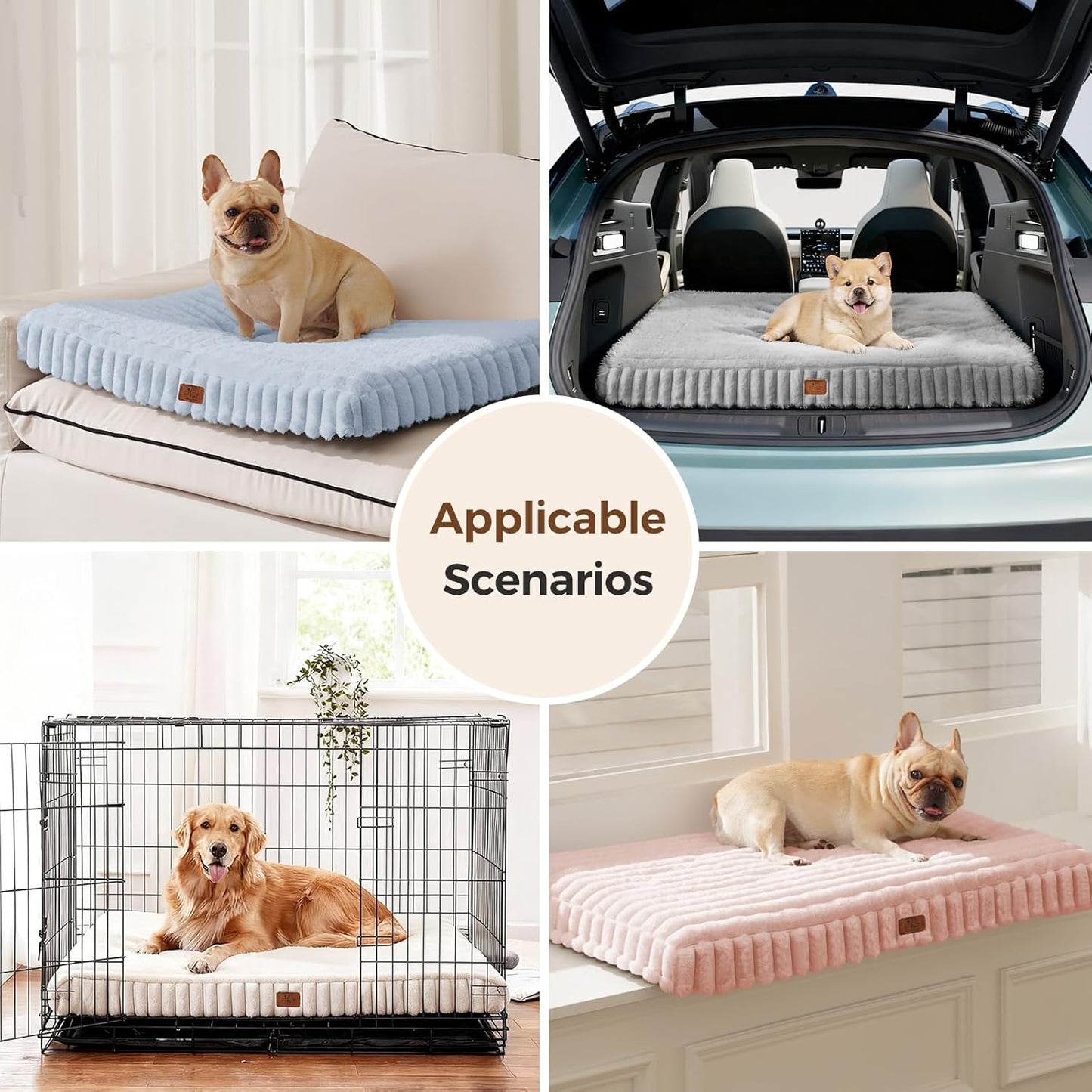 Orthopedic Dog Bed for Extra Large Dog, Waterproof Pet Bed,Non-Slip Bottom and Egg-Crate Foam with Removable Washable Cover Crate Bed,Pink,42"x30"x4"