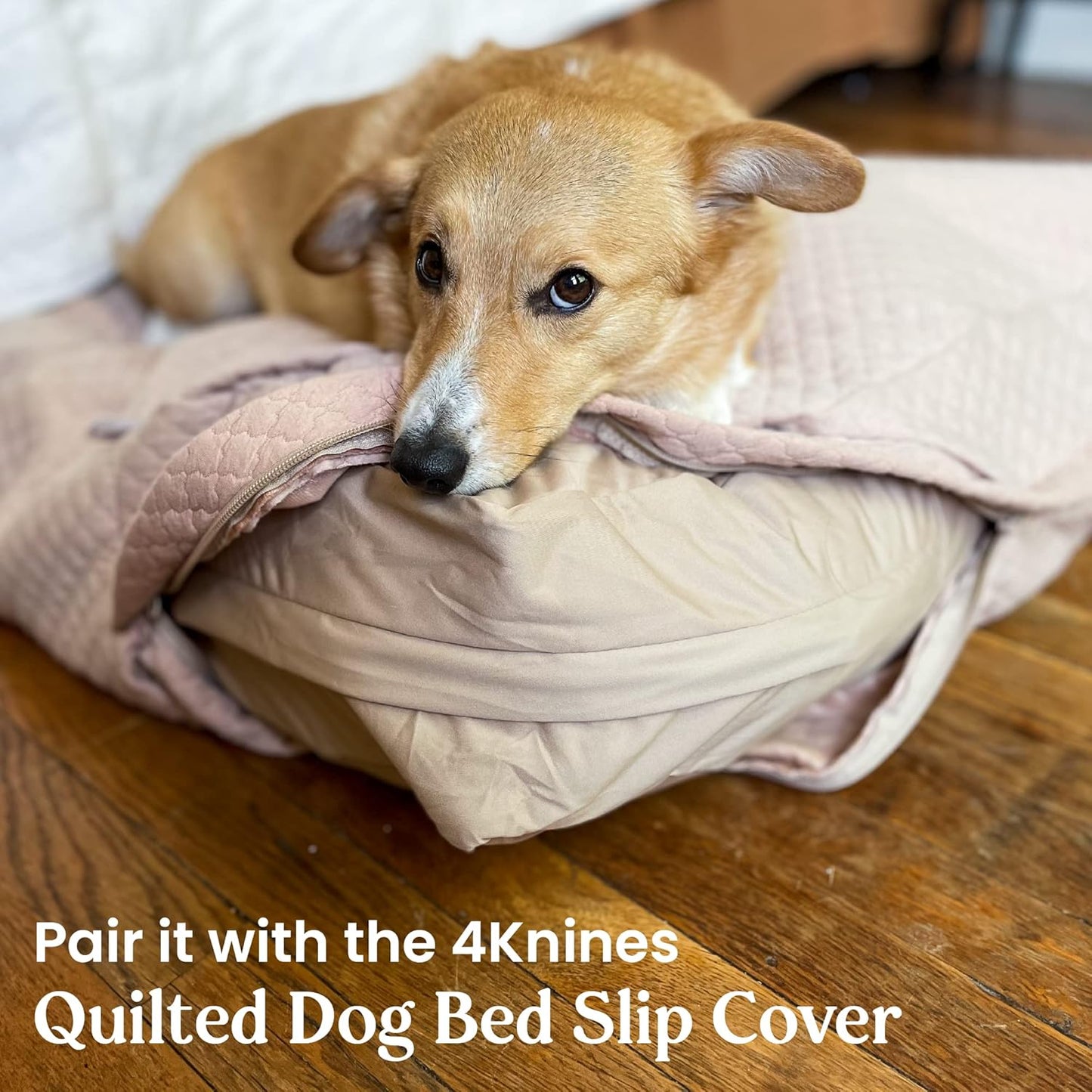 Dog Bed Cover – Waterproof Cover for Dog Bed – Heavy Duty, Machine Washable Zippered Liner – Durable, USA-Made Fabric for Pets – Ideal Pet Bedding Protector for Accidents and Messes - Round (Tan)