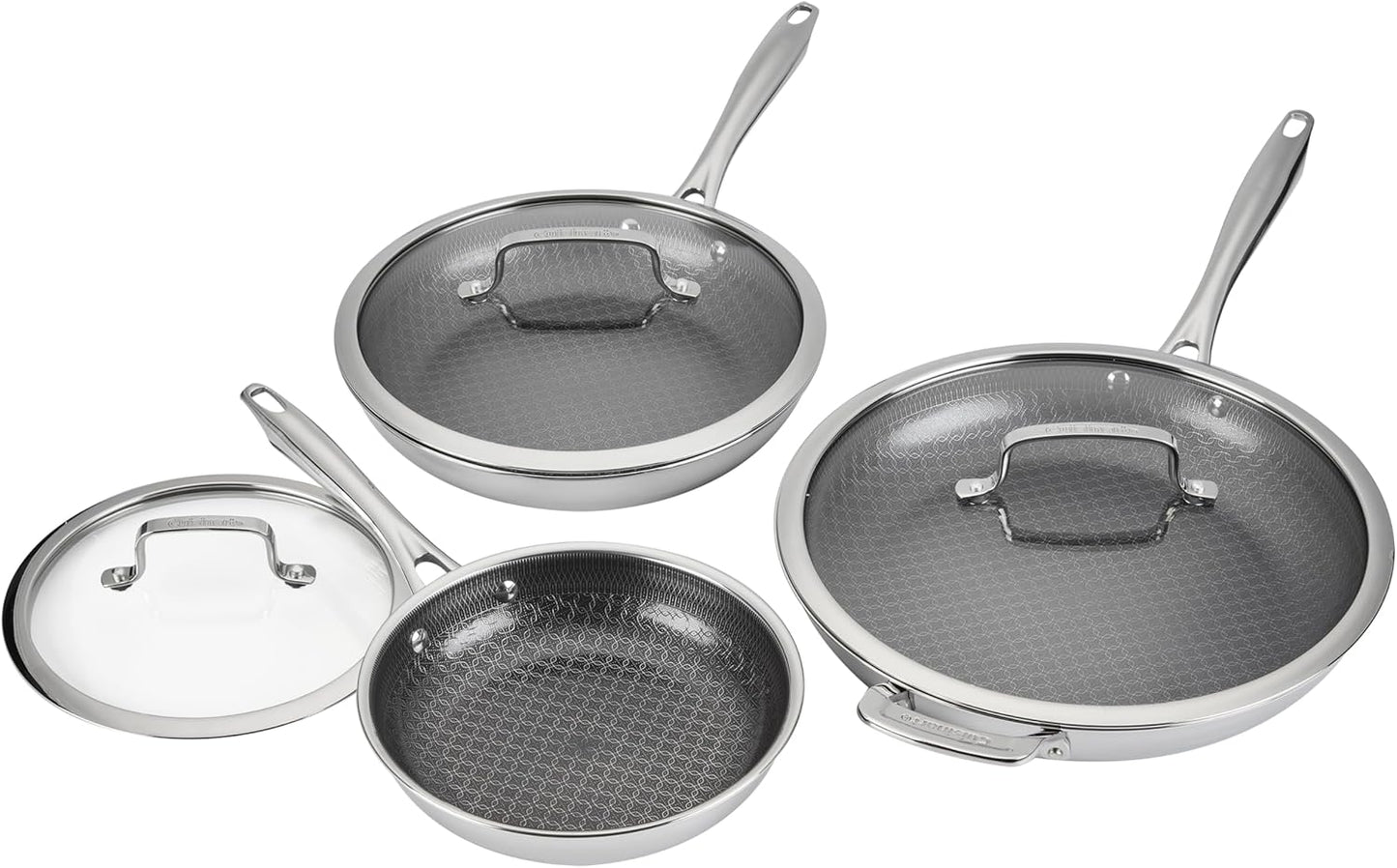 Cuisinart FusionElite+ Hybrid Nonstick Tri-Ply Stainless Steel Cookware Set, 6-Piece Skillet Cooking Set with PURELYSEAR Ceramic Nonstick Technology, Scratch Proof, Cool Grip Handles, Dishwasher Safe