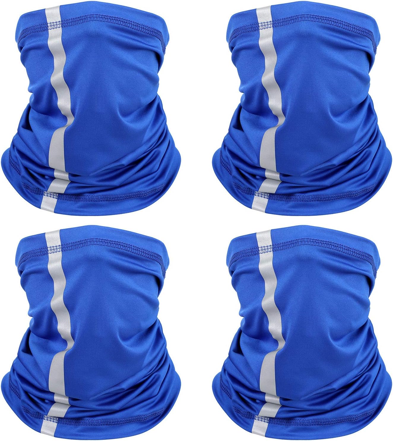 SATINIOR 4 Pcs Neck Gaiter for Men Reflective Face Mask Cover, UV Sun Protection Neon Balaclava Hi Vis Bandana for Work