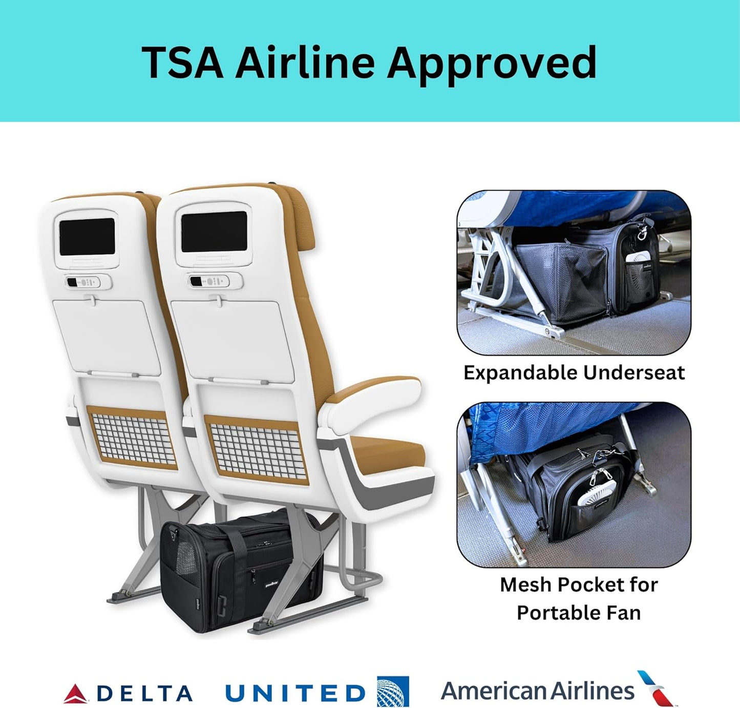 Crash-Tested & Airline Approved Pet Carrier (Test with FMVSS 213b - 5 Star Safety Rated by CPS) | 3-in-1 TSA Dog Carrier Airline Approved - Lab Tested Cat Car Seat - Expandable Cat Bag |