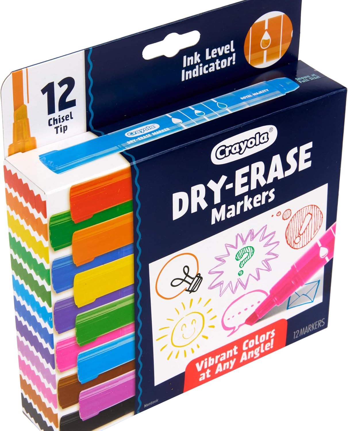 Crayola Take Note Dry Erase Markers for School (12ct) Essential Easter Basket Stuffers, Chisel Tip Whiteboard Markers, Spring Craft Supplies for Teachers, Low Odor