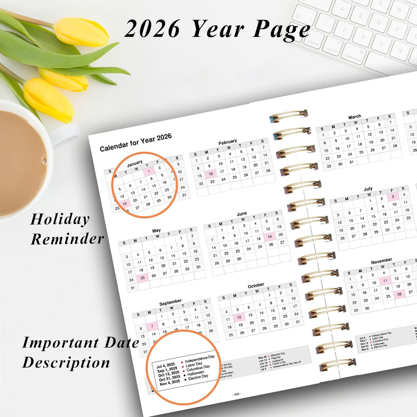 2026 Weekly and Monthly Planner, From January 2026 to December 2026, 5.5" x 8.5" Daily Planner for Productivity, Goal Setting & Time Management, Organizer for Work & School - Blue Hard Cover