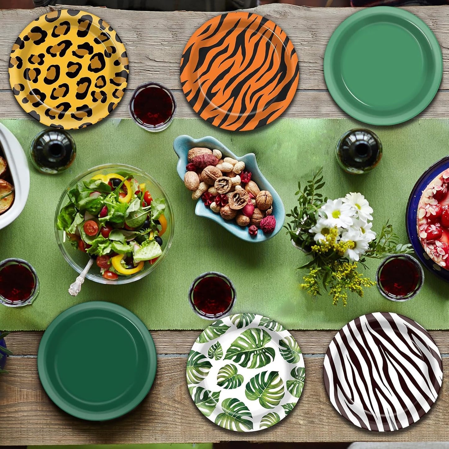 60Pcs Jungle Safari Party Paper Plates for Wild Animal Party Decorations 7In Zoo Animal Dessert Plates Disposable Tableware Dinnerware Set for Baby Shower Birthday Safari Themed Party Supplies
