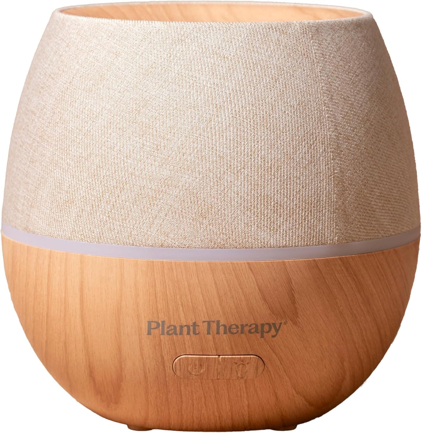 Plant Therapy Drift Linen Essential Oil Diffuser, Stylish Linen Cover Adds a Soft, Natural Touch to Any Space, Intermittent & Continuous Mist, Color-Changing Light Feature, 320 Square Feet Coverage