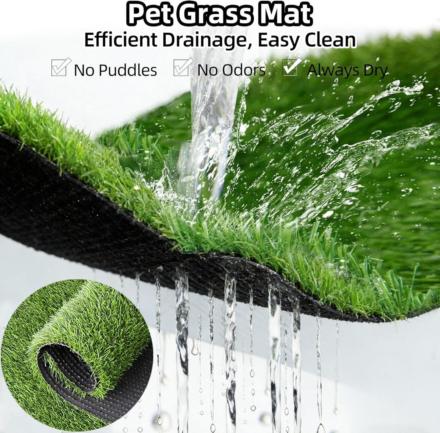 51.1x31.8In Dog Grass Pad, Professional Artificial Grass Pee, Large Fake Grass Potty Training Mat with Drainage Holes, Easy Clean Dog Potty Turf for Indoor Outdoor Balcony Patio