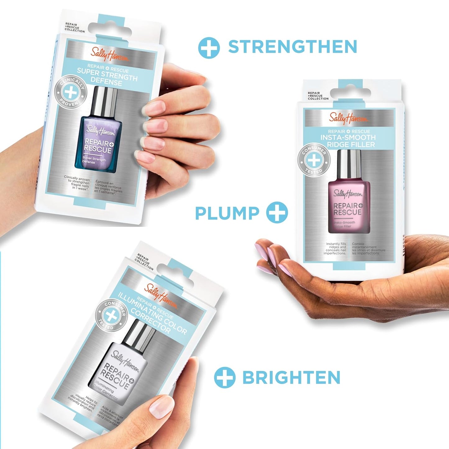 Sally Hansen Nail Treatment Repair + Rescue Bi-Phase Revitalizing Serum | Moisturizing Nail Serum with Glycerin | Hydrates & Revitalizes Nails