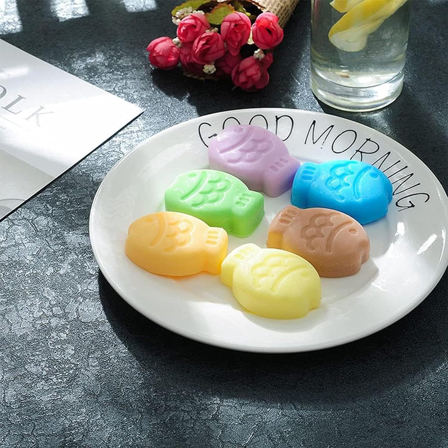 2 Pcs 3D Fish Shaped Chocolate Molds Silicone, Food Grade Silicone Gummy Candy Mold for Kids, Cookies, Gum, Sugar Craft, Butter, Pudding, Gelatin,Wax, Ice,Soap, Plaster, Epoxy Resin