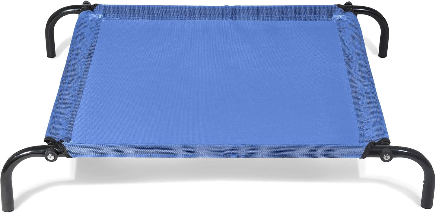 Furhaven Elevated Dog Bed for Small Dogs, Perfect for Indoor & Outdoor Use w/ High Airflow Cooling - Reinforced Cot Bed - Deep Blue, Small
