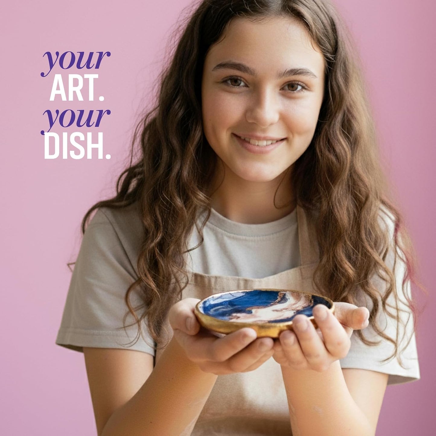 Dan&Darci Craft 'n Clay - Jewelry Dish Making Kit for Kids Ages 8-14 Year Old - Best DIY Arts & Crafts Kits - Easter Gifts - Creative Toys for Preteen & Teenagers - Girl Birthday Gift Ideas