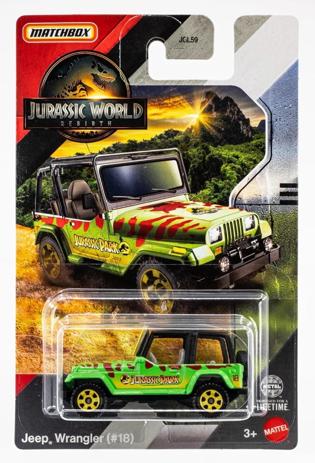Jurassic World Matchbox Die-Cast Vehicle Set, '19 Jeep Gladiator, '14 Mercedes G350, Jeep Wrangler, Ford Explorer, 4 Pack, Ages 3+ JGL59-956A