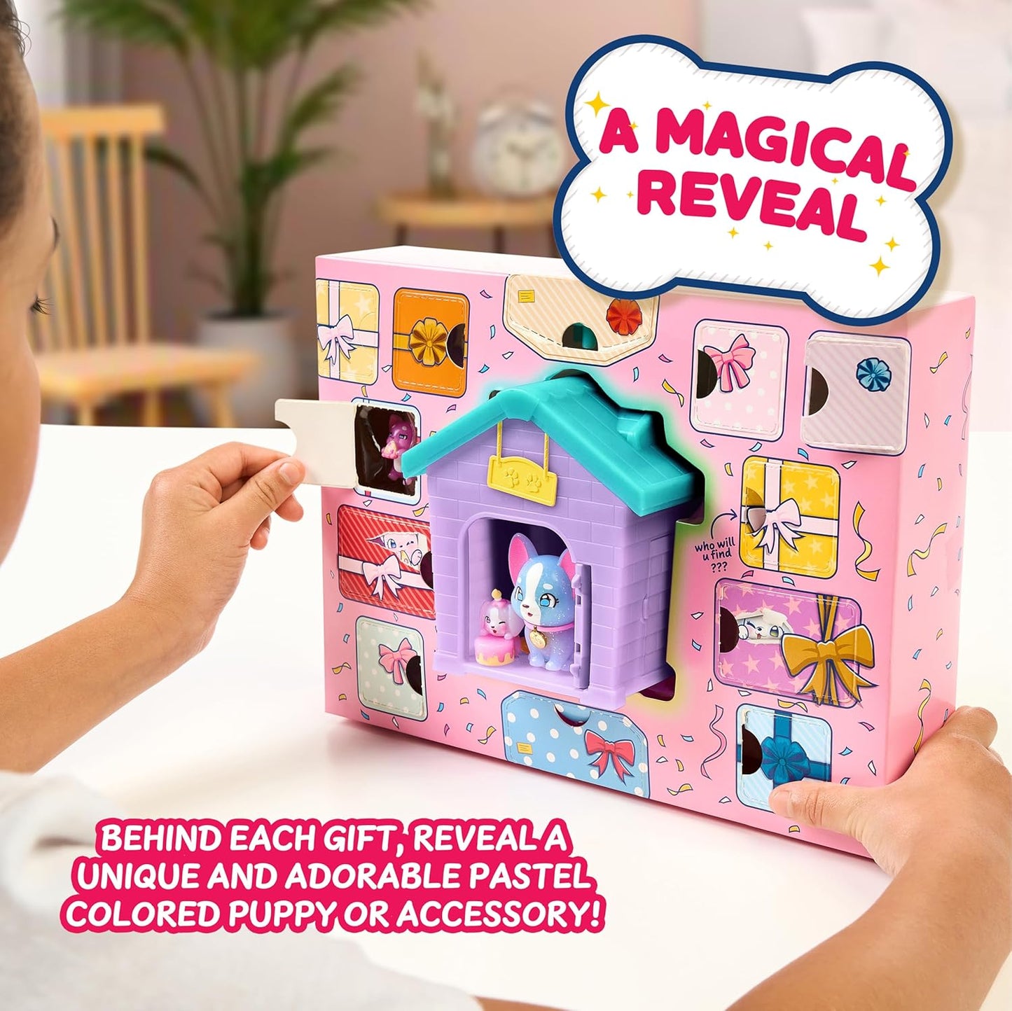 Little Live Pets Puppy House Playset, Mama Surprise Families Little Live Pets Puppy Party Pack, 15 Mini Collectible Puppies, Fold-Out Playset, Miniature Toys, Gift for Kids 5+