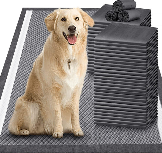 Gimars Upgrade Odor-Control Extra Large XXL Charcoal Pee Pads for Dogs - Thicken 9 Layers Ultra Absorbent Leak-Proof Puppy Training Pads Quick Dry
