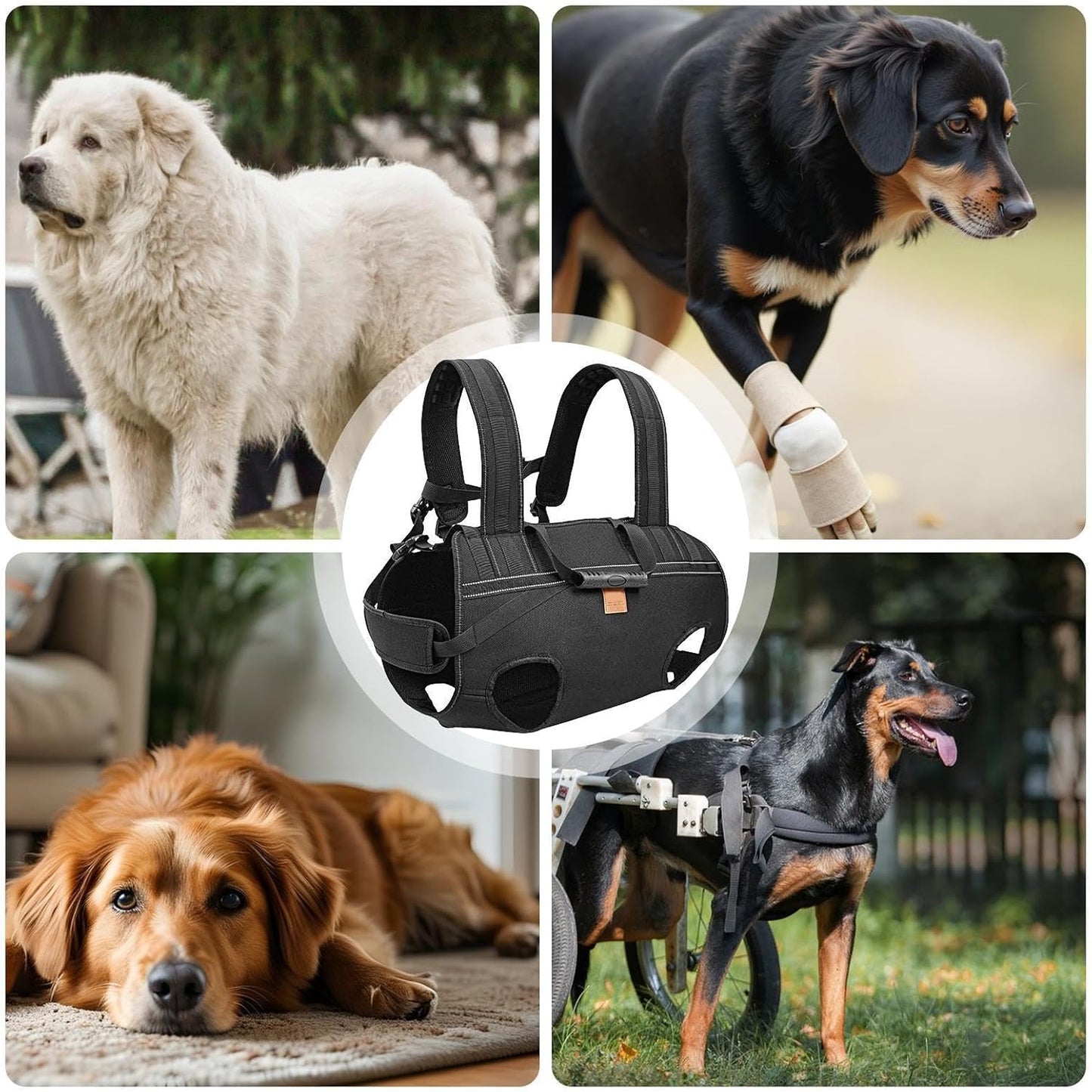 Dog Lifting Harness,Adjustable Lift Vest - Dog Support Harness | for Large Breed Senior Elderly Rehabilitation Mobility Aid Daily Walk Travel Hiking
