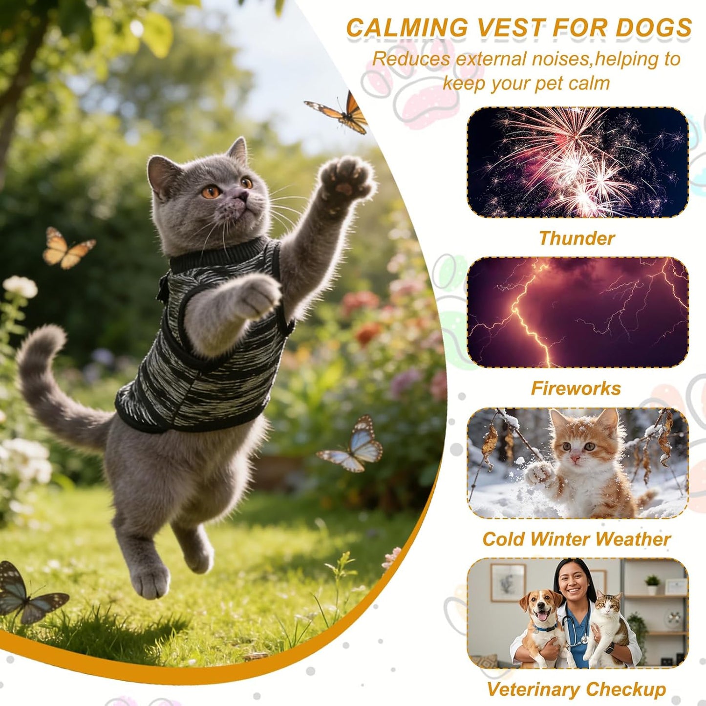 Dog Anxiety Calming Hoodie, Breathable Dog Anxiety Jacket Vest Coat Adjustable Pet Hoodie with Hood, Keep Pet Calm, S, (Dark Gray), Intended for Thunder/Fireworks/Separation