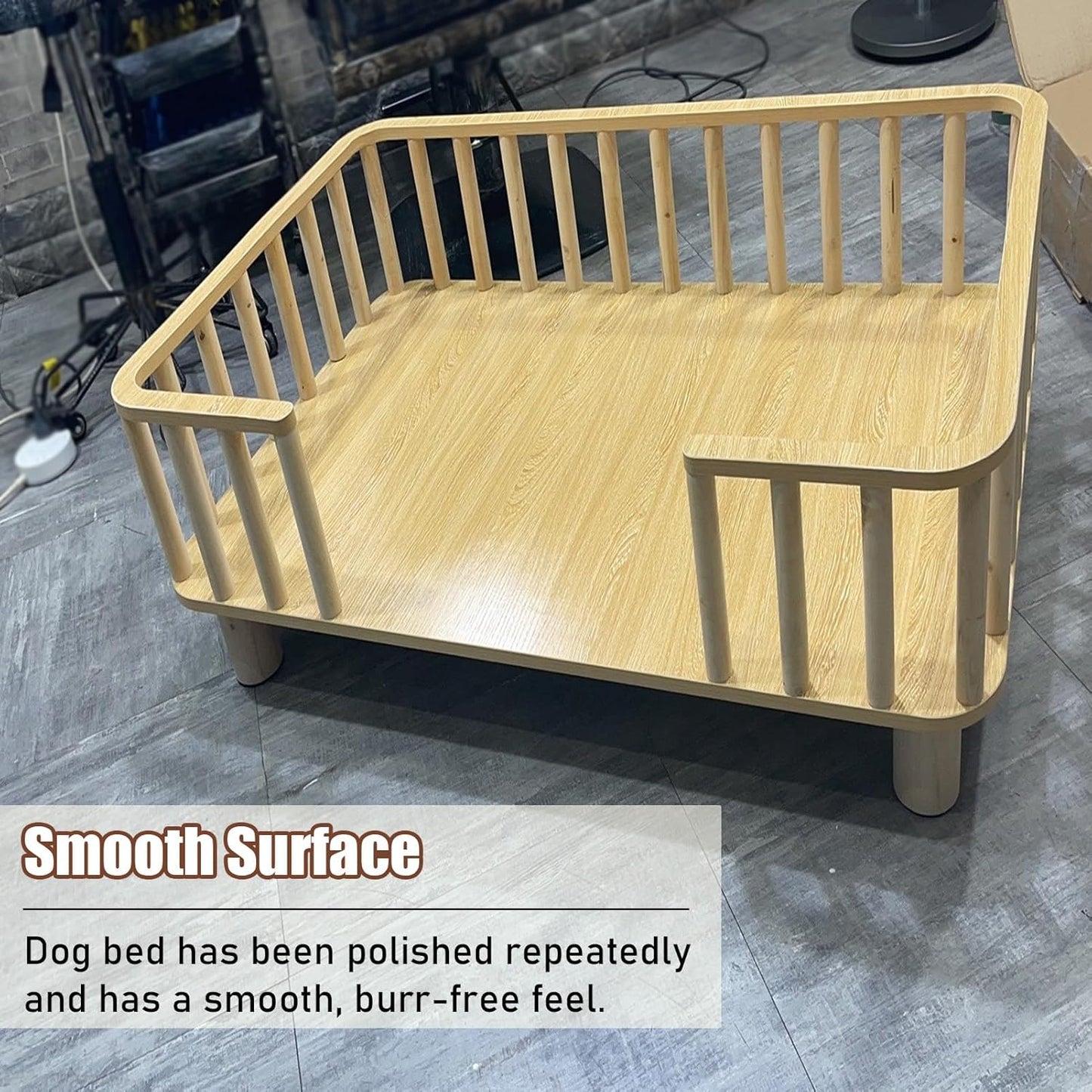 Dog Bed Elevated Dog Kennel with Railing & Mattress, Removable Wood Frame Pet Cot Bed Heavy Duty, Thickened Pet Furniture for Extra Large Breed (Color : Style 2, Size : XL) (Style 2