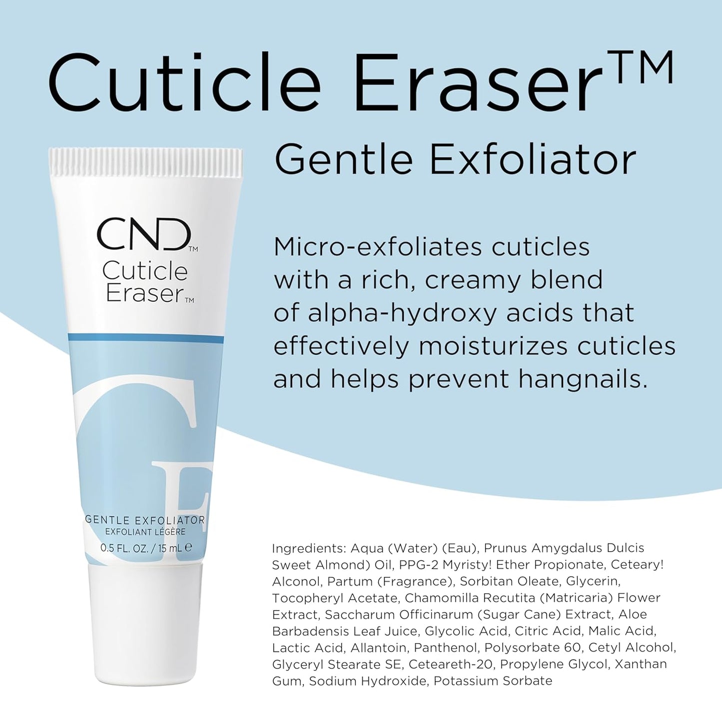 CND Cuticle Eraser Gentle Exfoliator, 0.5 fl oz