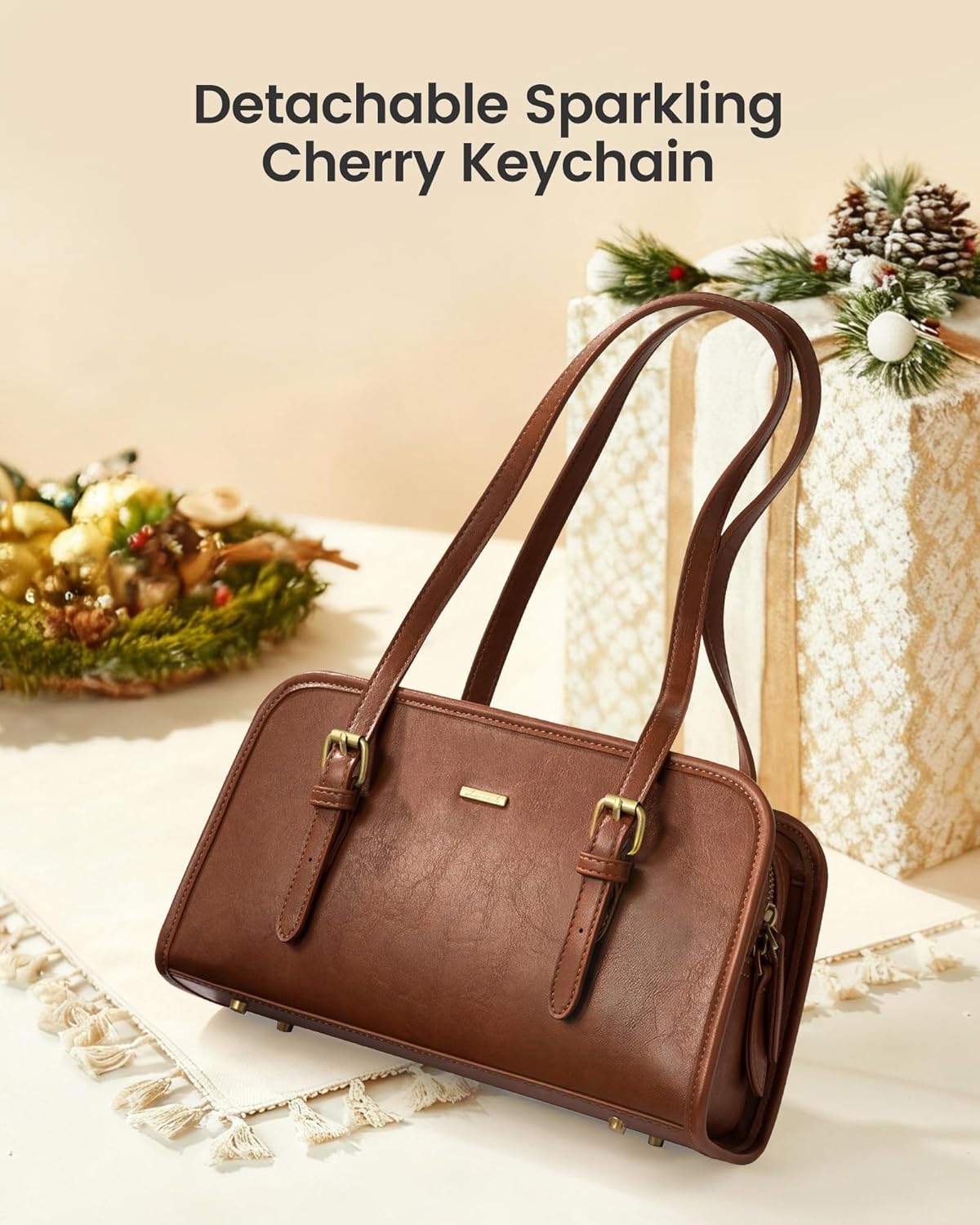 LOVEVOOK Swing Zip Shoulder Bag, Small Purses for Women Trendy Handbags, Mini Vintage Hobo Clutch Leather Tote