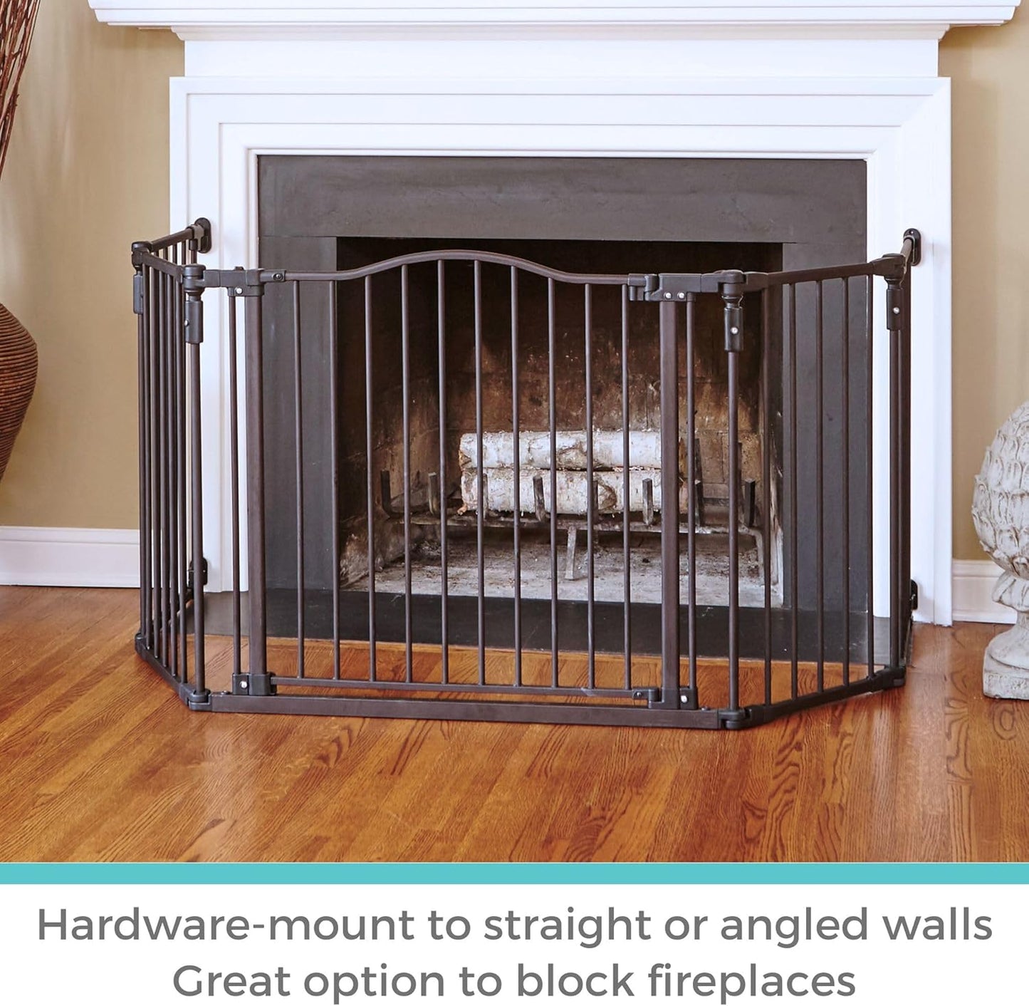 Toddleroo by North States - Deluxe Décor Safety Gate: Extra Wide - Adjustable 38.3 to 72 Inches W - 30 Inches T - Matte Bronze
