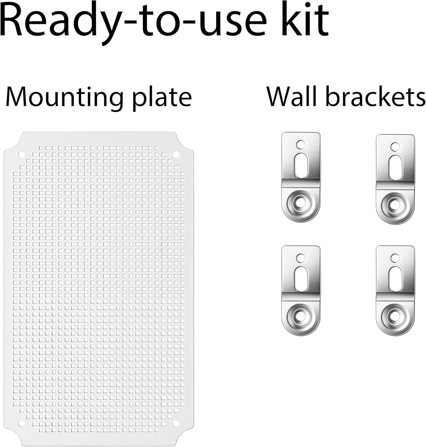Junction Box, IP67 Waterproof Plastic Enclosure for Electrical Project, Hinged Grey Cover, Includes Mounting Plate and Wall Bracket (Grey Cover, 11.4"×7.5"×5.5")
