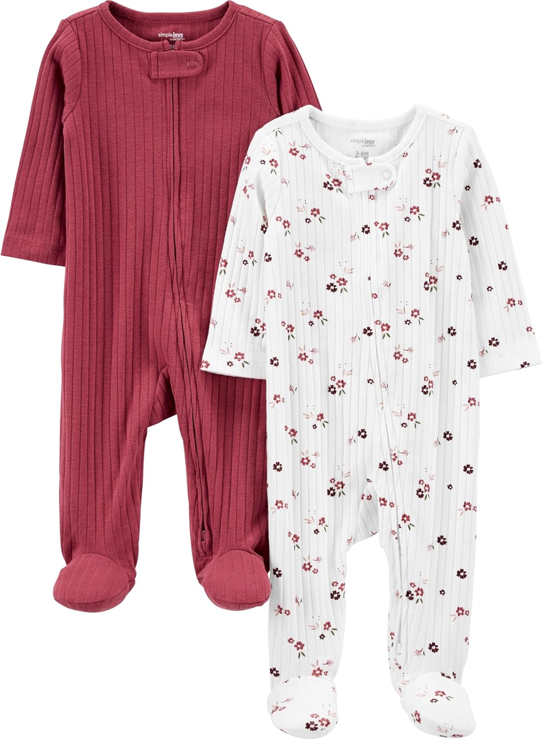 Simple Joys by Carter's Baby Boys' 2-pack 2-way Zip Textured Sleep and Play