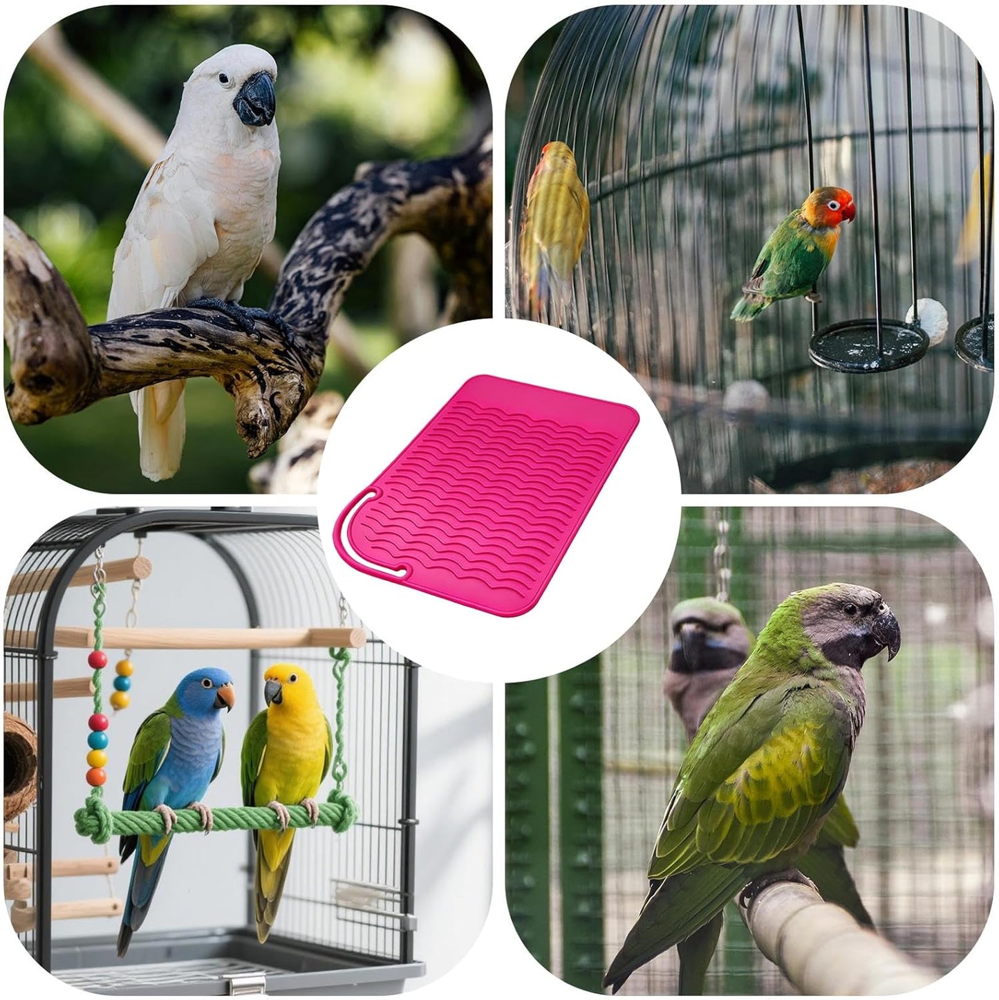 Silicone Bird Feeder - Slow Feeding Puzzle, Foraging Toy with Multiple Compartments, Food-Grade Bowl with Anti Gulp Design, Bird Puzzle Feeder, Interactive Toy for Parakeet Cockatiel