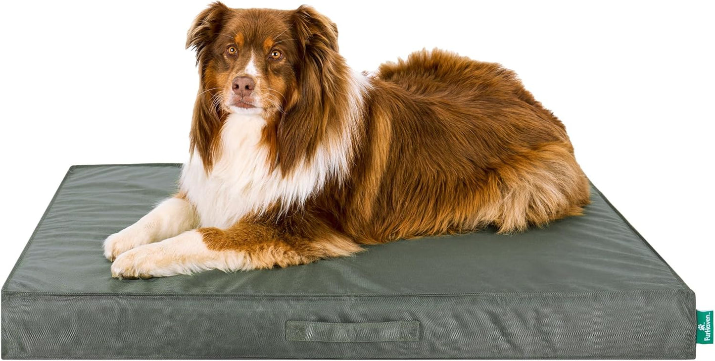 Premium Indoor-Outdoor Deluxe Mattress Pet Bed, Dark Olive, Jumbo