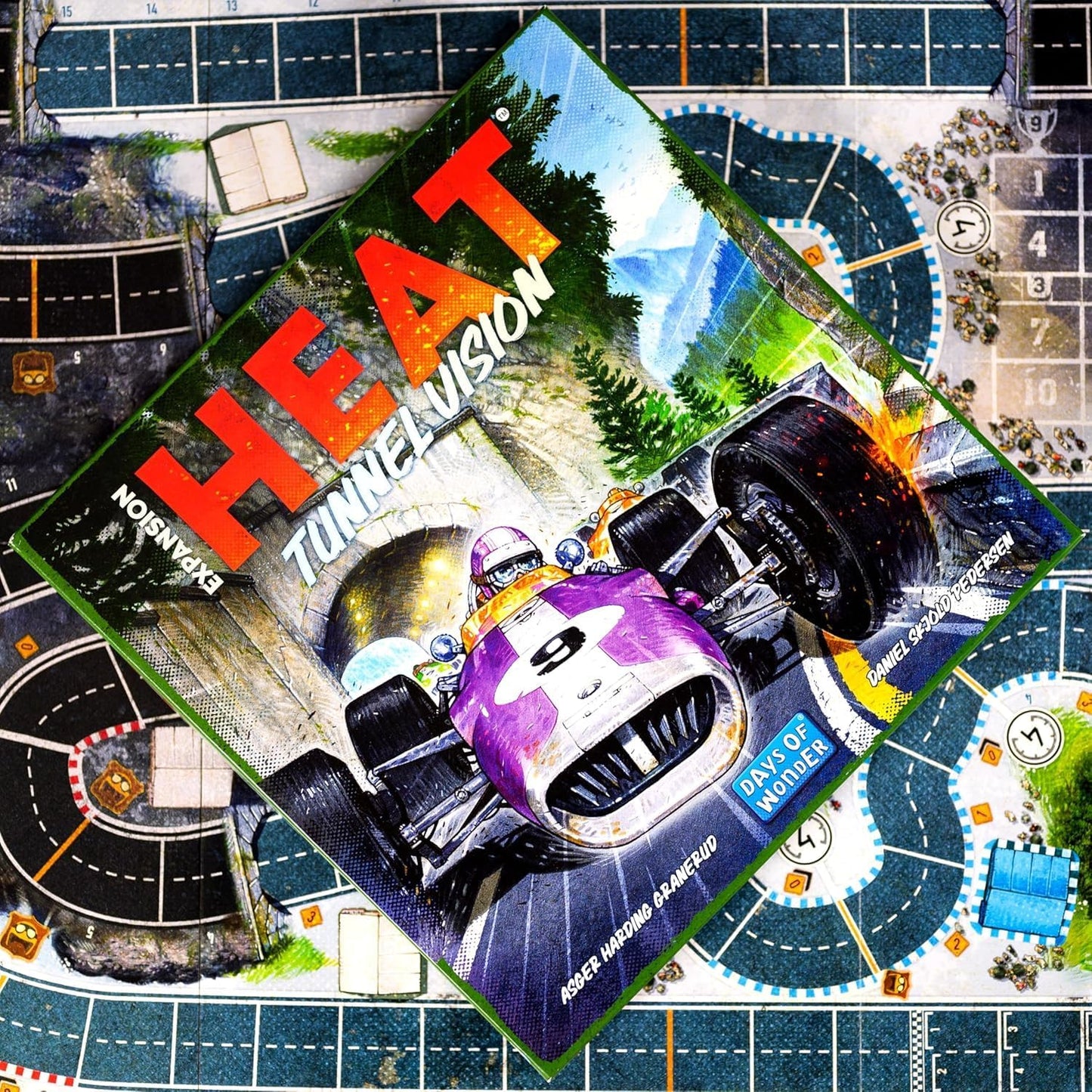 Asmodee Heat: Tunnel Vision Board Game Expansion - New Tracks, Championship Season & Front Wing Module, Racing Strategy Game for Kids & Adults, Ages 10+, 1-7 Players, 60 Min Playtime