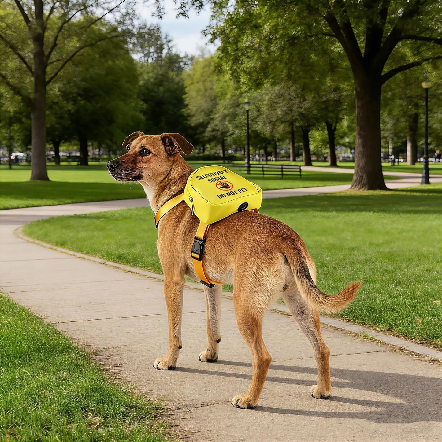 Social Anxiety Dog Travel Bag Selectively Social Do Not Pet Backpack Dog Walking Slogan Puppy Snack Storage (Selectively Social)