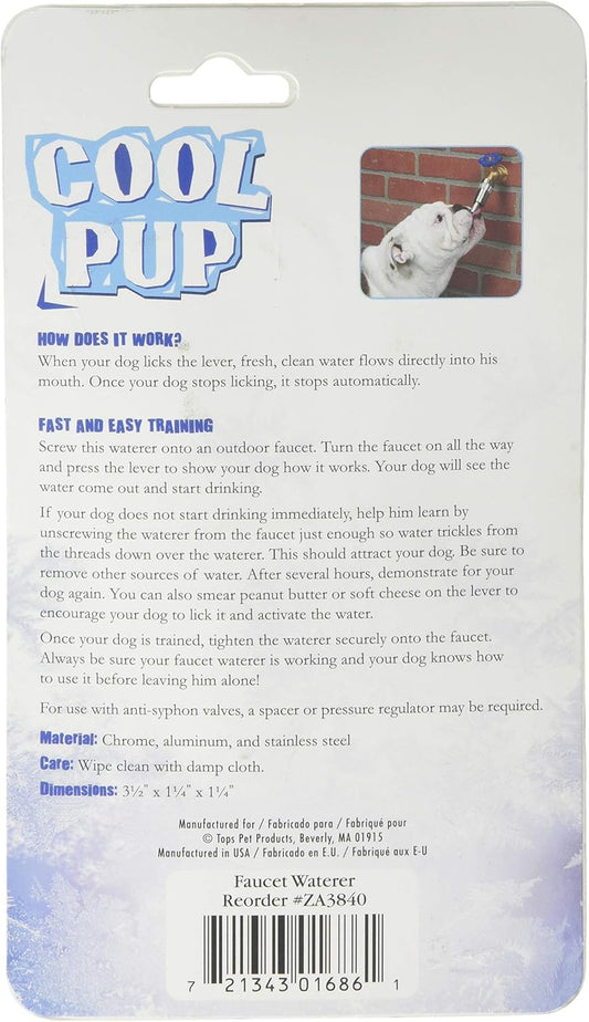 Cool Pup™ Faucet Waterers—Unique and Innovative Outdoor Faucet Attachments That Make It Easy to Offer Dogs Cool, Fresh Water Even When They're Outside Alone