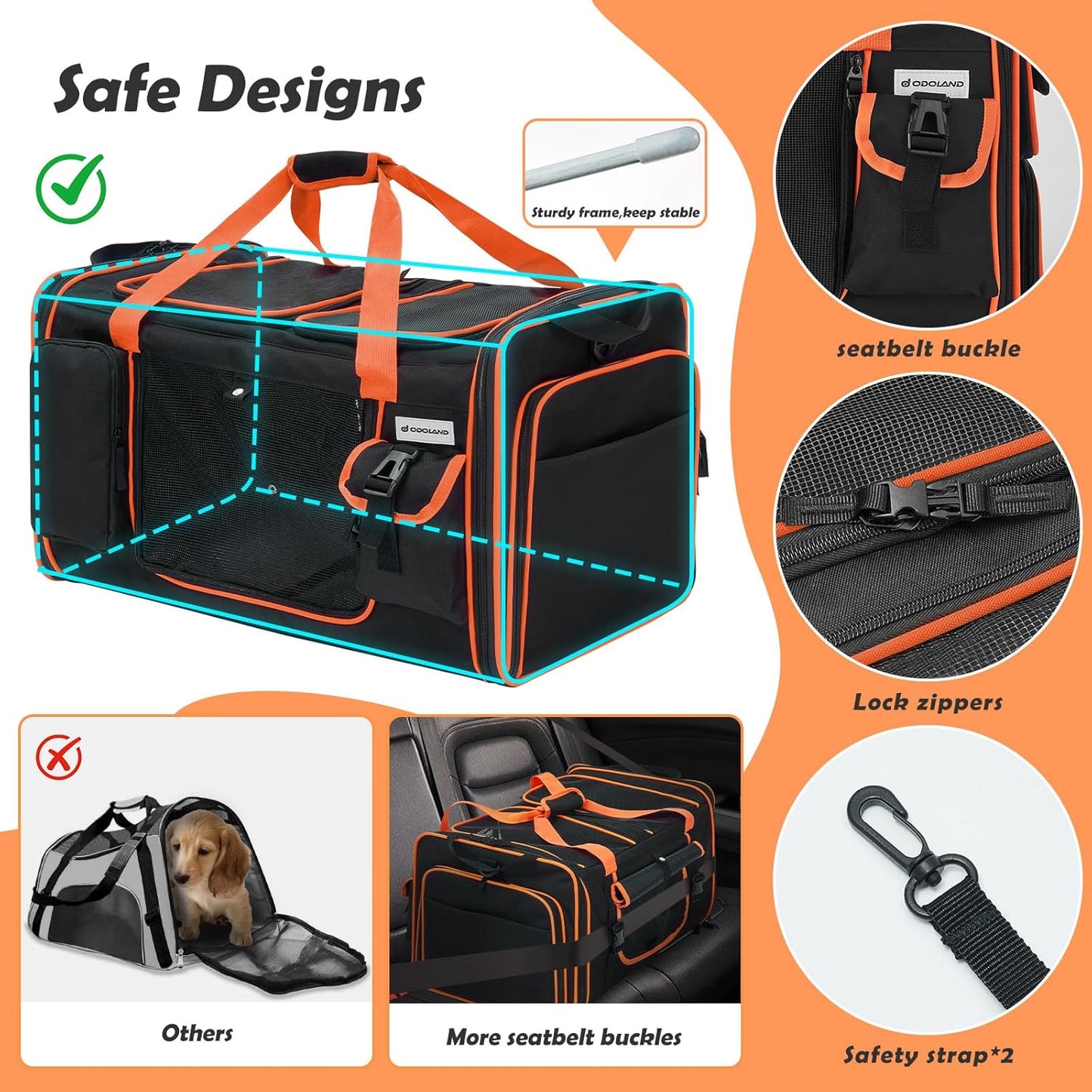 Expandable Extra Large Cat Carrier for 2 Cats with Litter Box for Kitten, Large Cat Small Dog Pet - Collapsible Double Cat Large Pet Carrier for Car Travel Outdoor Camping