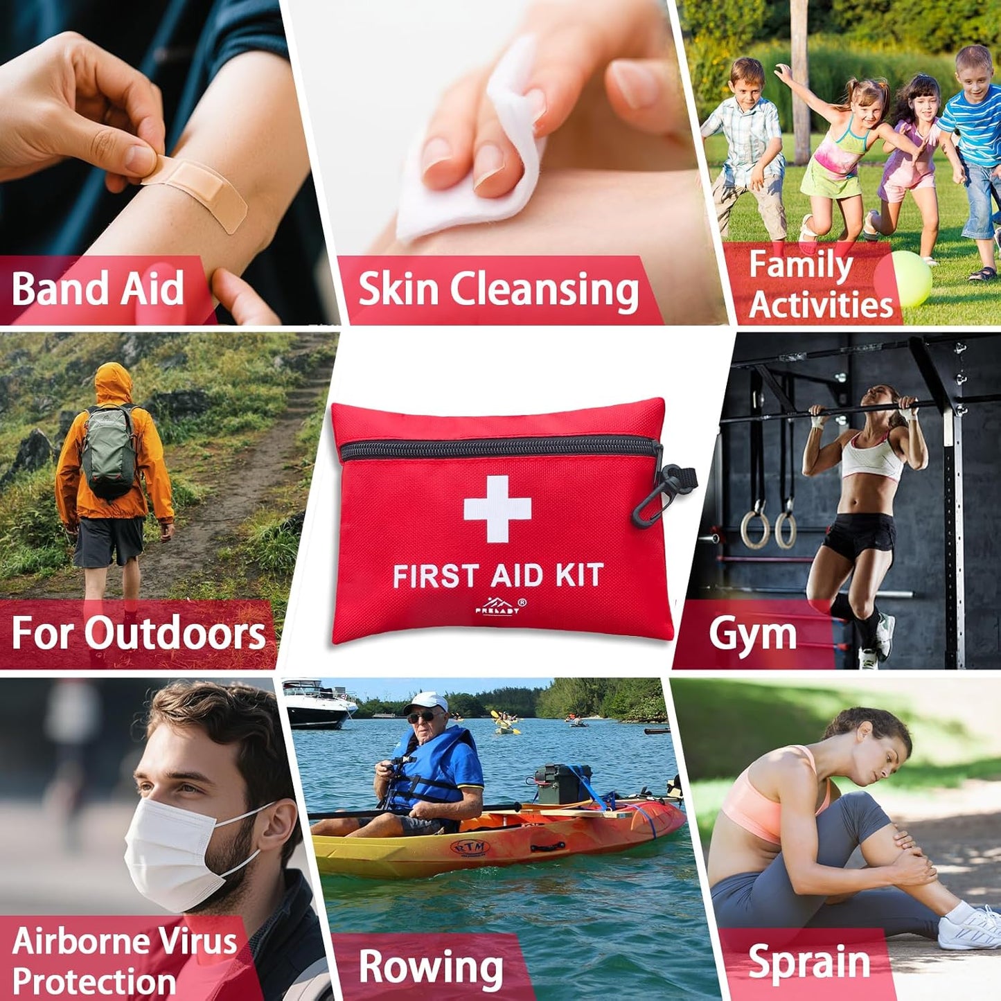 152 Piece Small First Aid Kit, Travel Size First Aid Kit TSA Approved, Mini Forst aid kit for Home, Car, Travel, Camping, Truck, Sports, Office, Hiking Med Kit for Backpack;