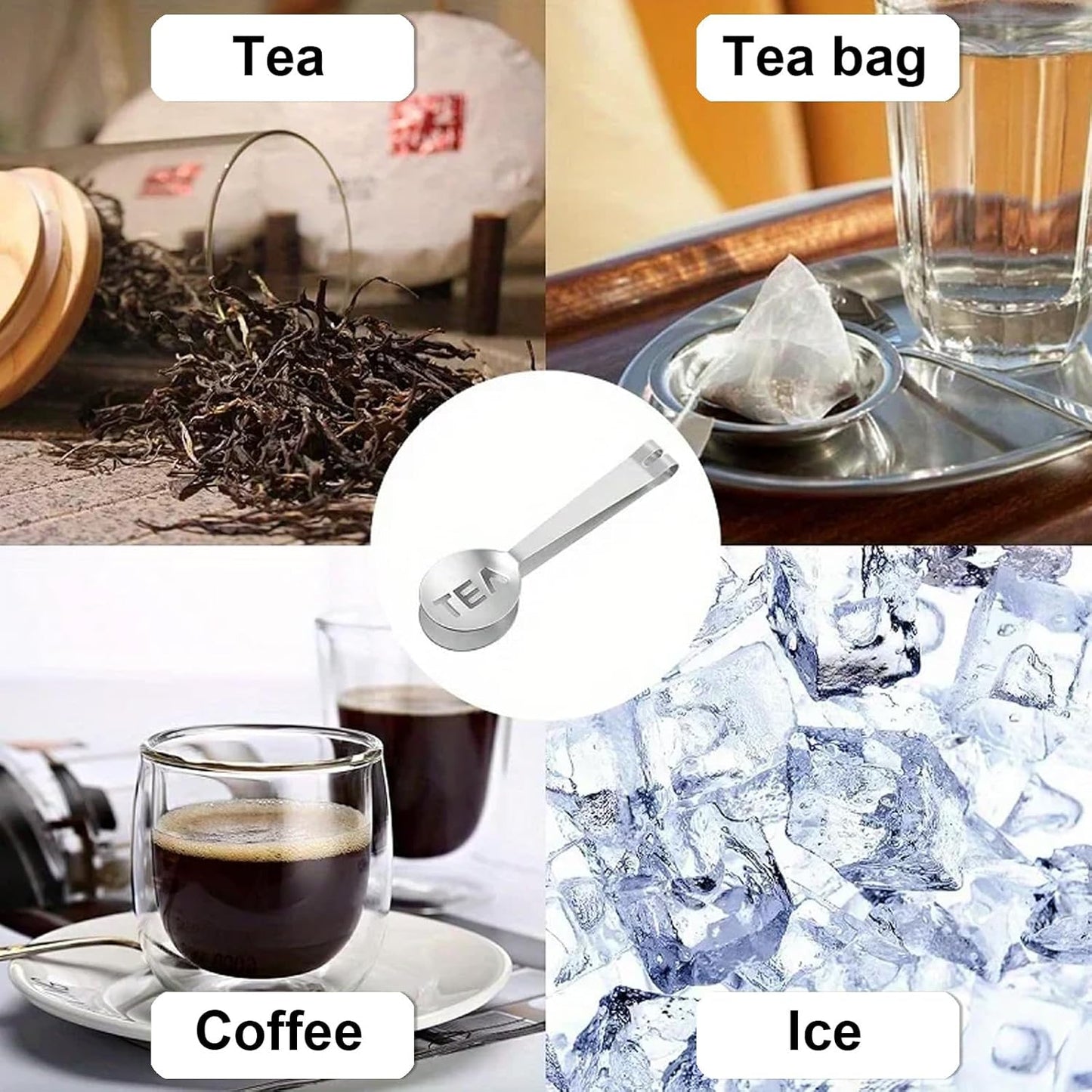 4Pcs Tea Bag Squeezer, Stainless Steel Clip On Strainer, Tea Spoon Tongs For Loose Tea Ice Sugar Cubes, Tea Bag Holder Tea Accessories For Tea Drinkers
