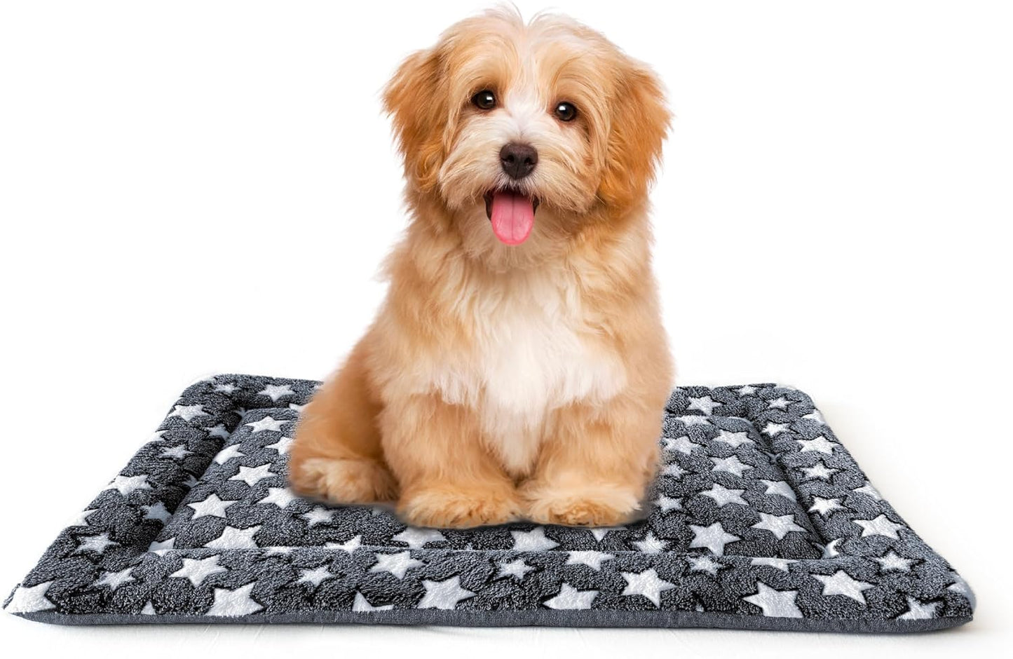 Small Dog Bed Mat, Puppy Bed for Dog Crate, Washable Dog Crate Pad with Non-Slip Bottom, Soft Kennel Mat for Cage, Cat Bed for Indoor Cats, Sleeping Mat with Dog Blanket Feel, Gray, 24x16x1.5 in