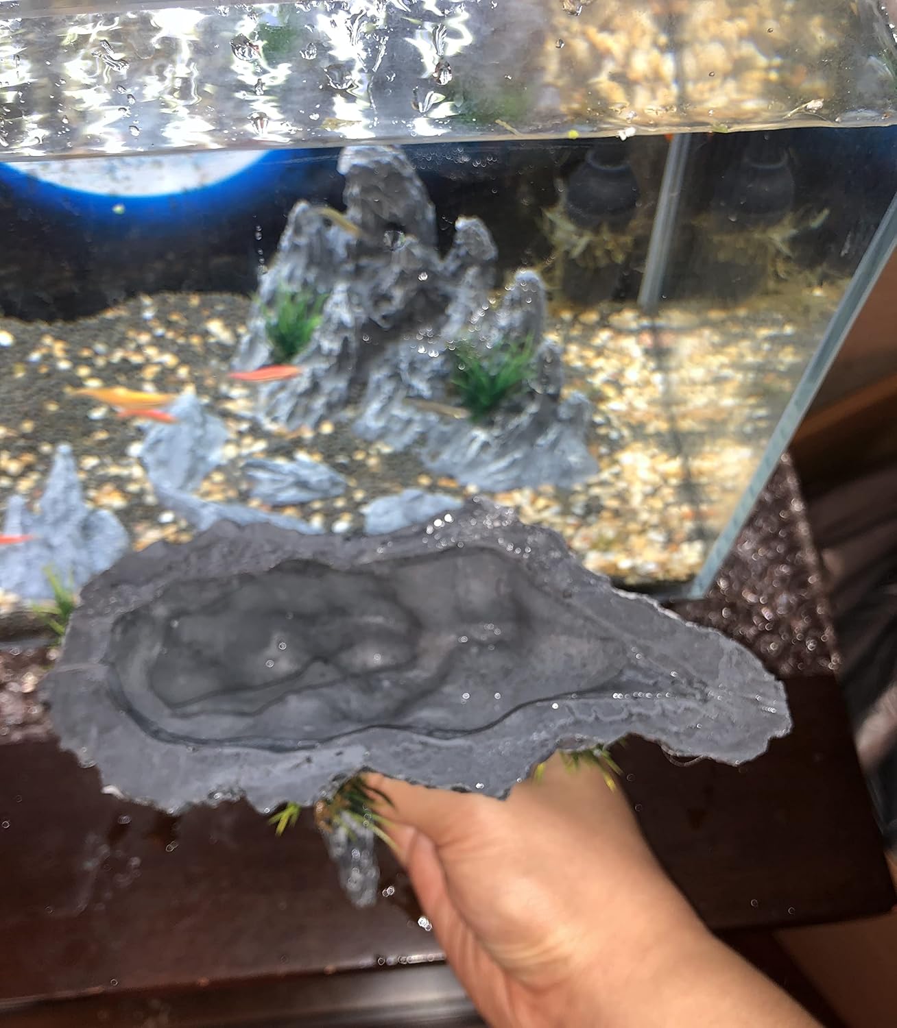 “Soul Valley” Aquarium Ornaments Aquarium Decoration Model Kits, Include 7 pcs Resin Imitation Stone