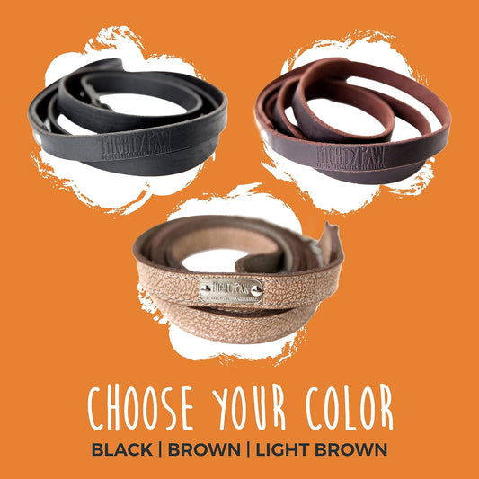 Mighty Paw Leather Dog Leash - Genuine Distressed Material - Premium - Suitable for All Pet Sizes - Heavy Duty Dogs Leashes - Modern - Dark