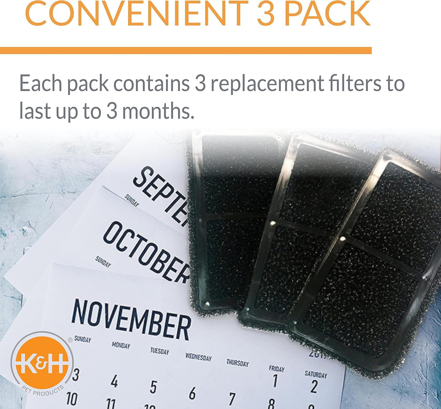K&H Pet Products CleanFlow Filtered Pet Water Bowl Replacement Filter Black Small 3 Count (pack of 1)