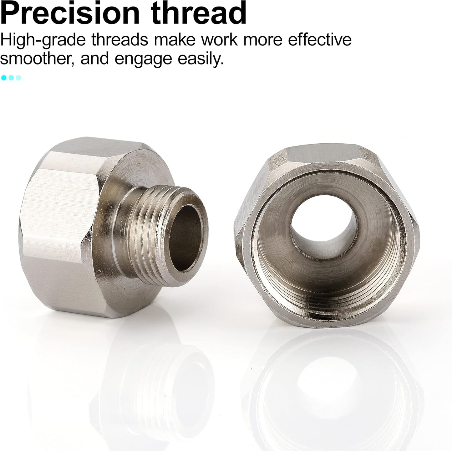 G 1/2 Female to 3/8 Male COMP Reducer Adapter, Brass Pipe Fittings Water Hose Adapter, Compression Fitting for Kitchen Bathroom Faucet, Pipe Connector with Rubber Washer,(2 Pack)