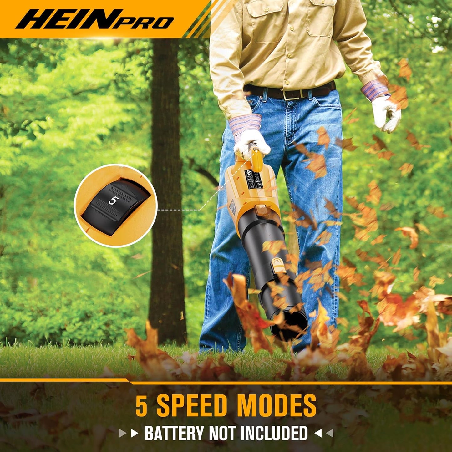 Cordless Leaf Blower Compatible with Dewalt 20V Max Battery, 500CFM/150MPH Electric Leaf Blower Cordless, 5 Speed Modes, Battery Powered Blowers for Lawn Care, Yard (Tool Only)