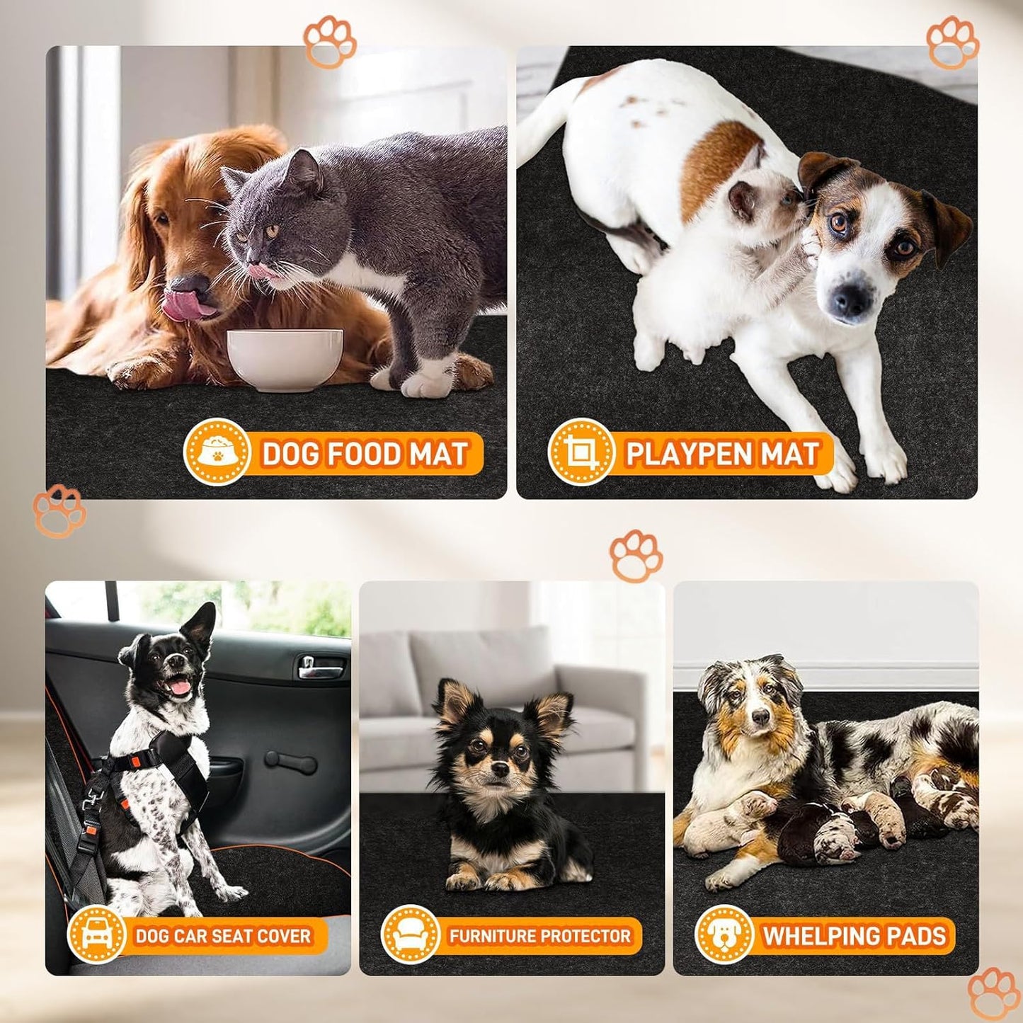 Solala PVC Pet Crate Floor Protection Mat Washable Floor Covering Reusable Waterproof Non Slip Rug Whelping Pad for Pet